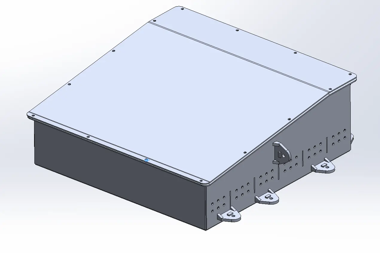 CAD model of the aluminum accumulator enclosure