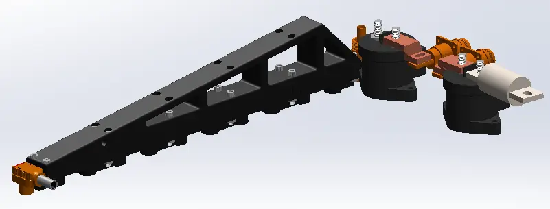 Exploded CAD view of the modular maintenance plug bar