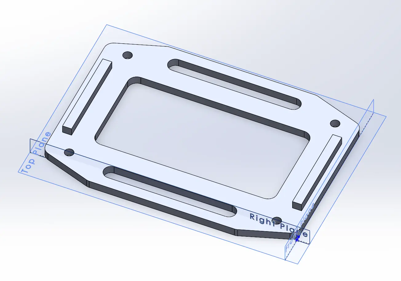 CAD of the grooved drone battery-retention plate