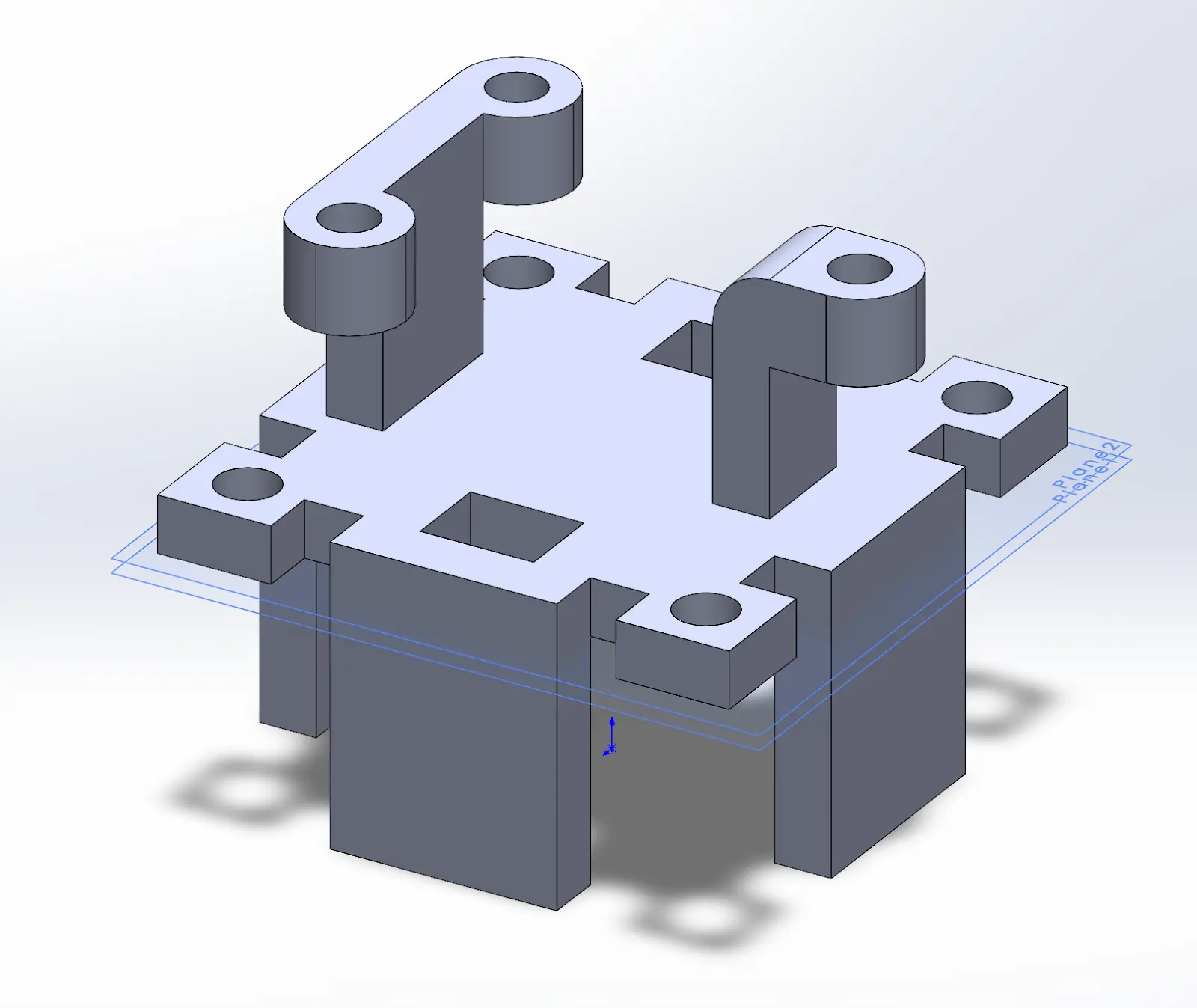 Completed printed payload-release assembly with servo and magnet
