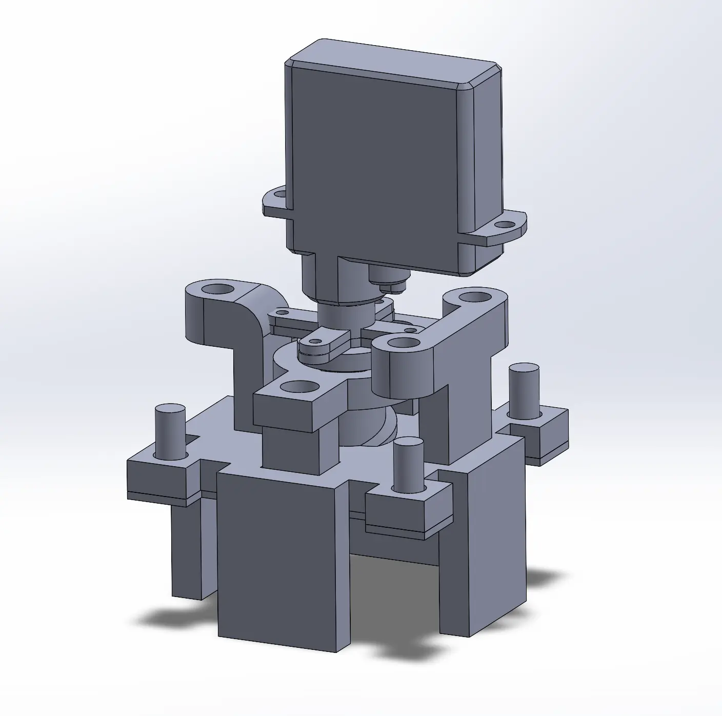 CAD views of the payload magnet cage and lead-screw mechanism