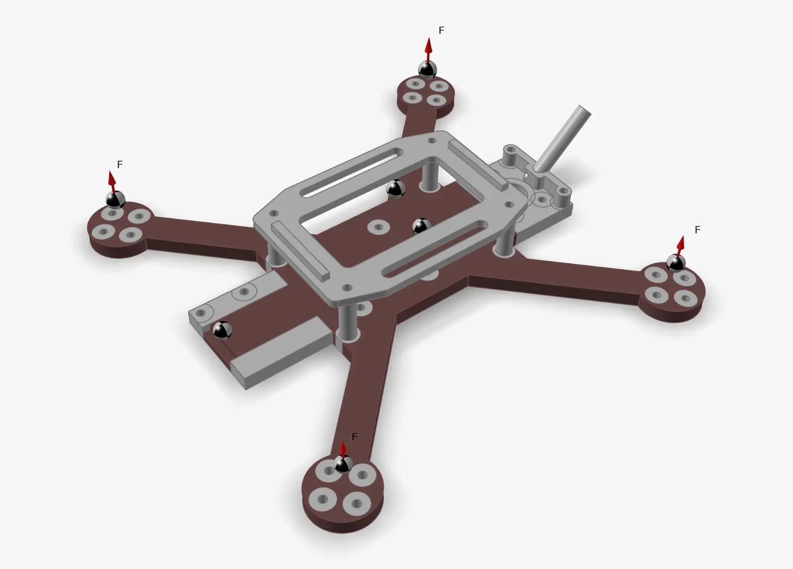 Topology-optimization iteration of the drone frame